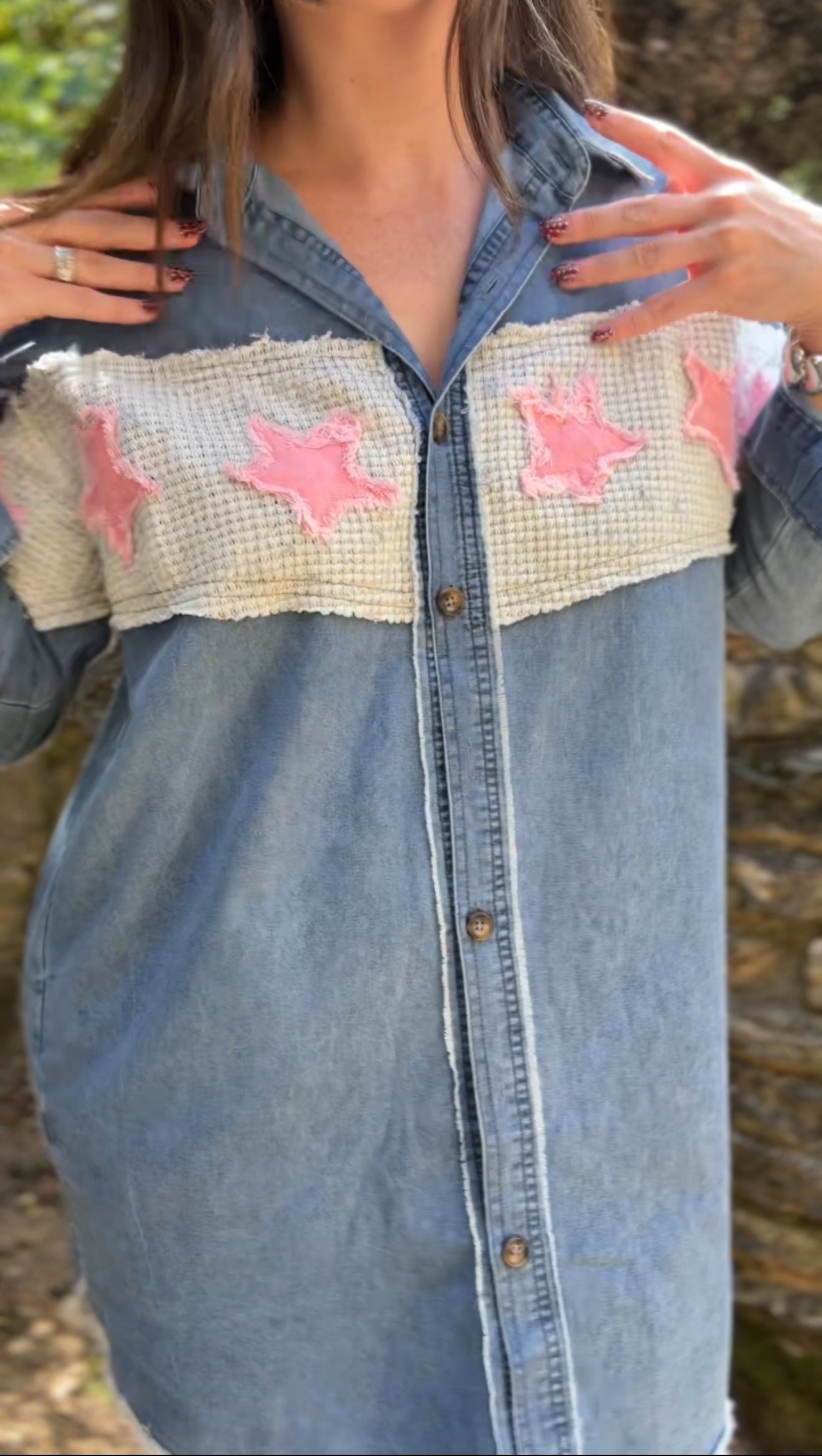 Eyes Full Of Stars Denim Patchwork Dress