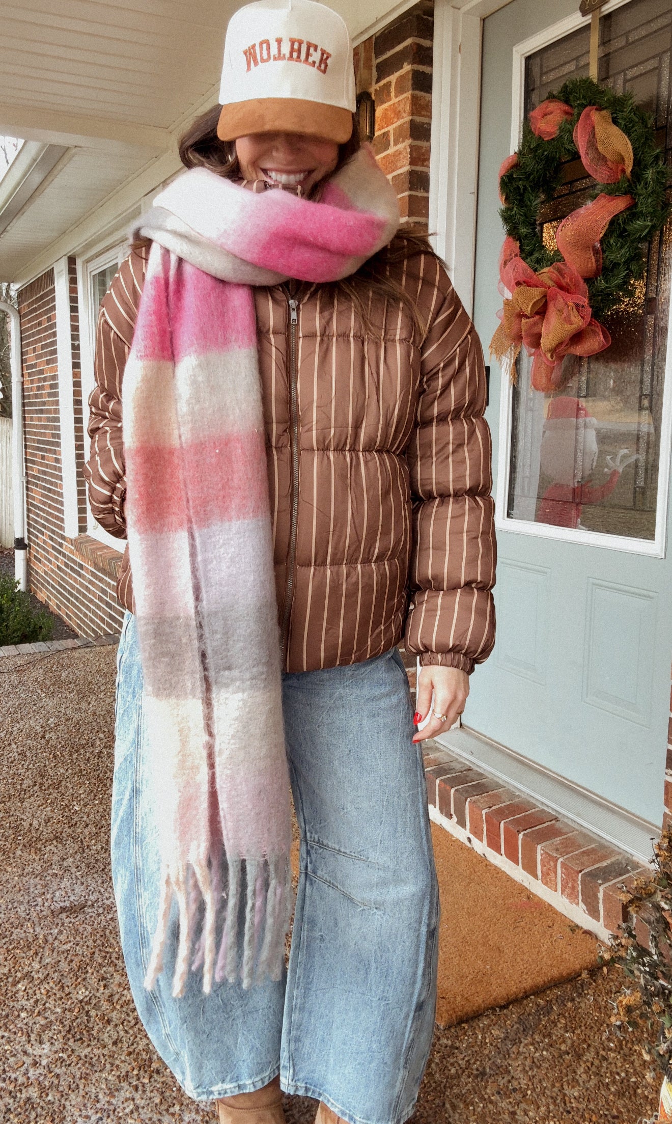 Risk It All Striped Puffer Jacket