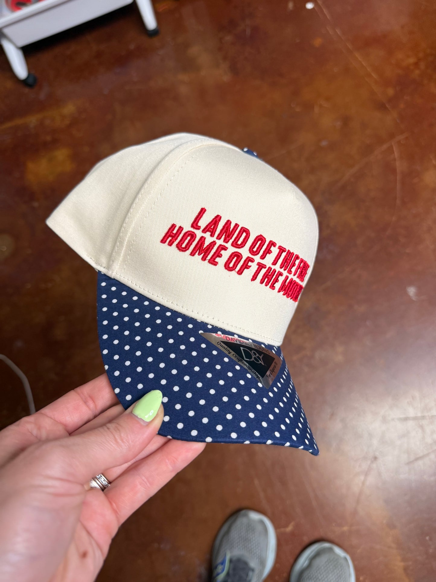 Land Of The Free Polka Dot Trucker Hat