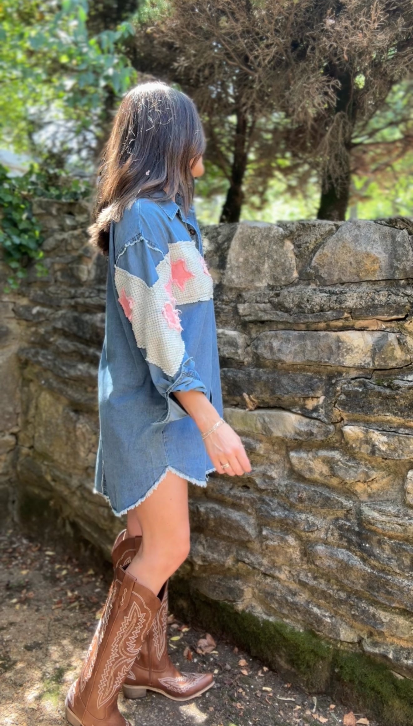 Eyes Full Of Stars Denim Patchwork Dress