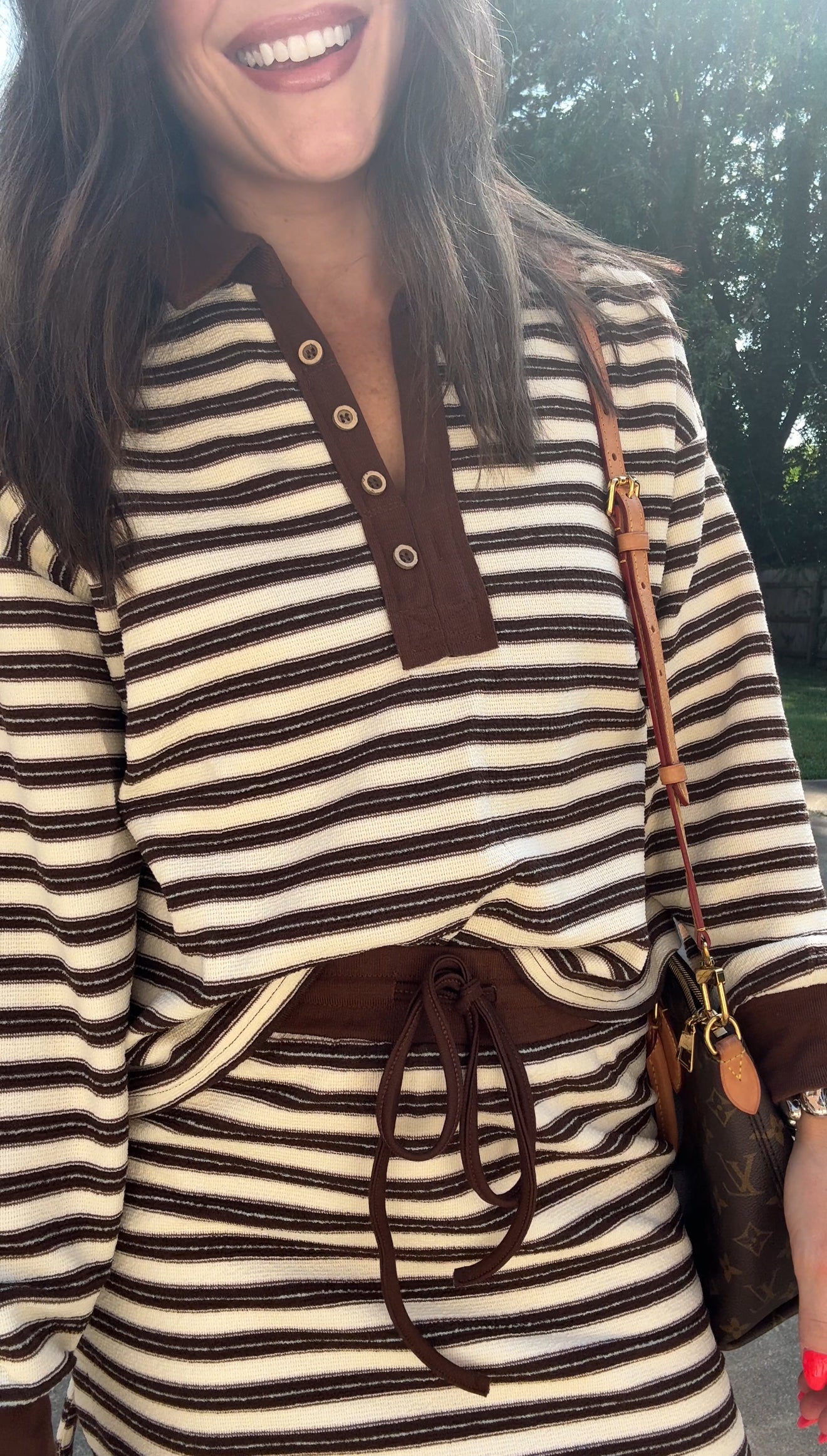 The Mocha Muse Striped Skort - BOTTOMS ONLY