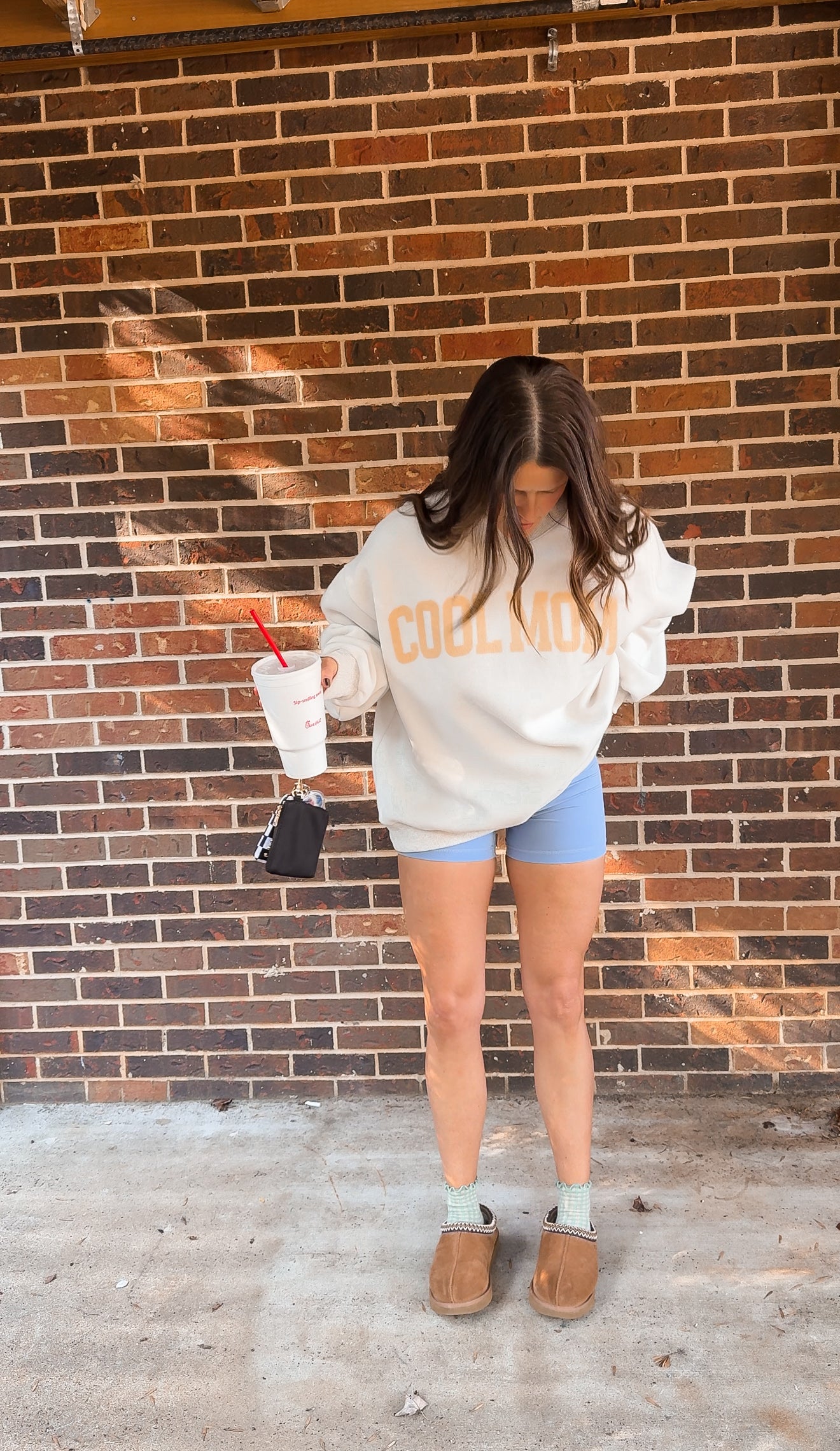 The Mother Reversible Oversized Mock Neck Sweatshirt