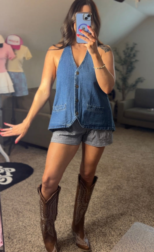 Black Gingham Boxer Shorts