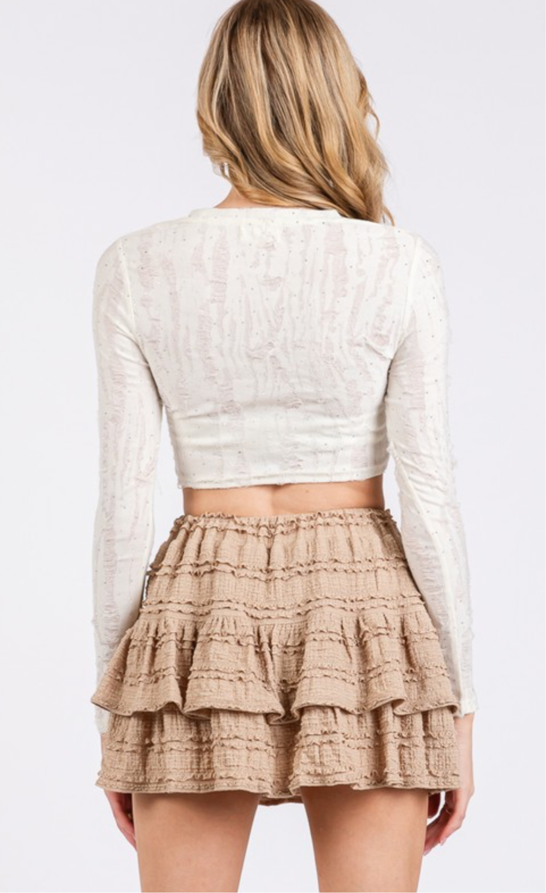 Textured Knit Layered Skort