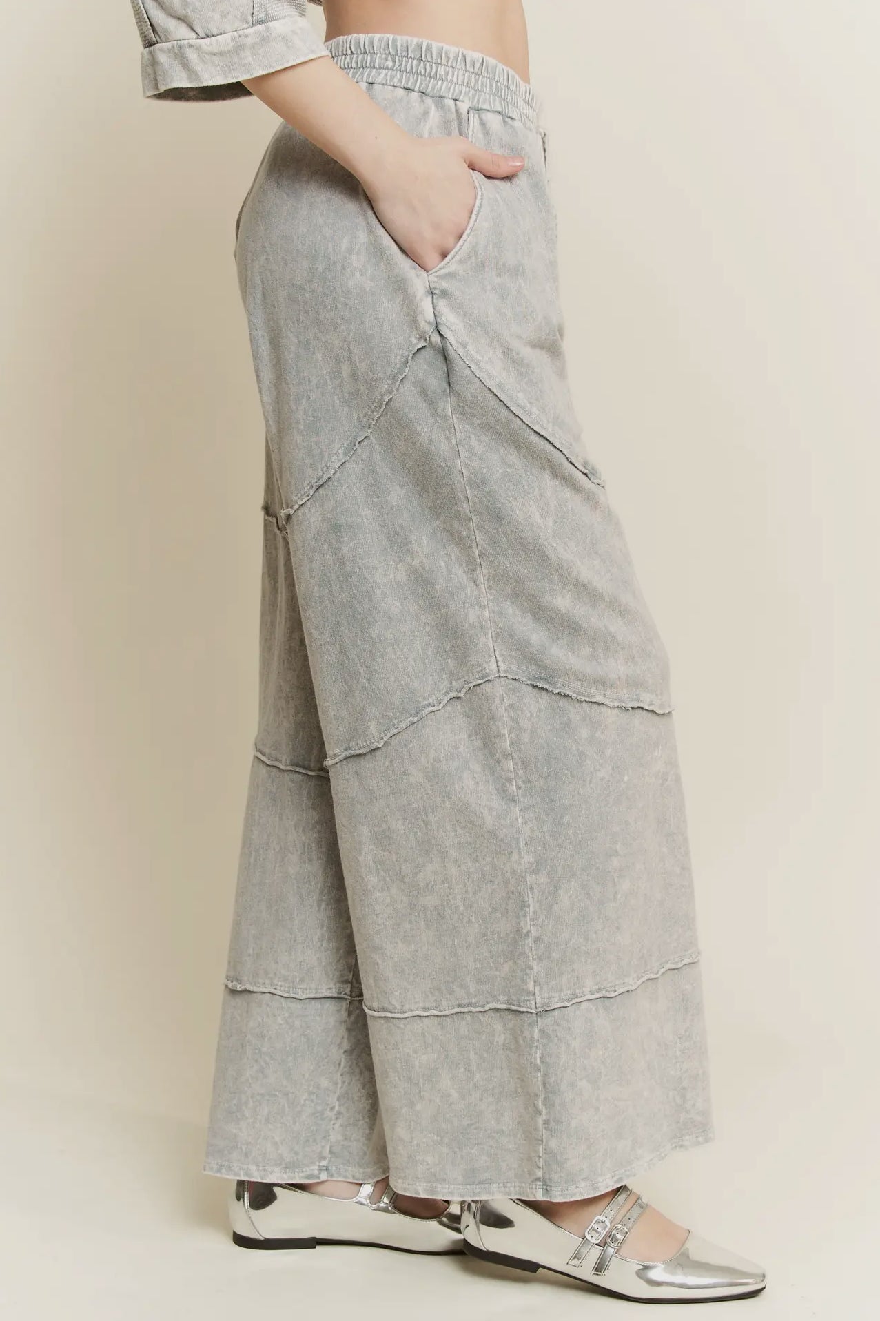 Silver Wide Leg Pants