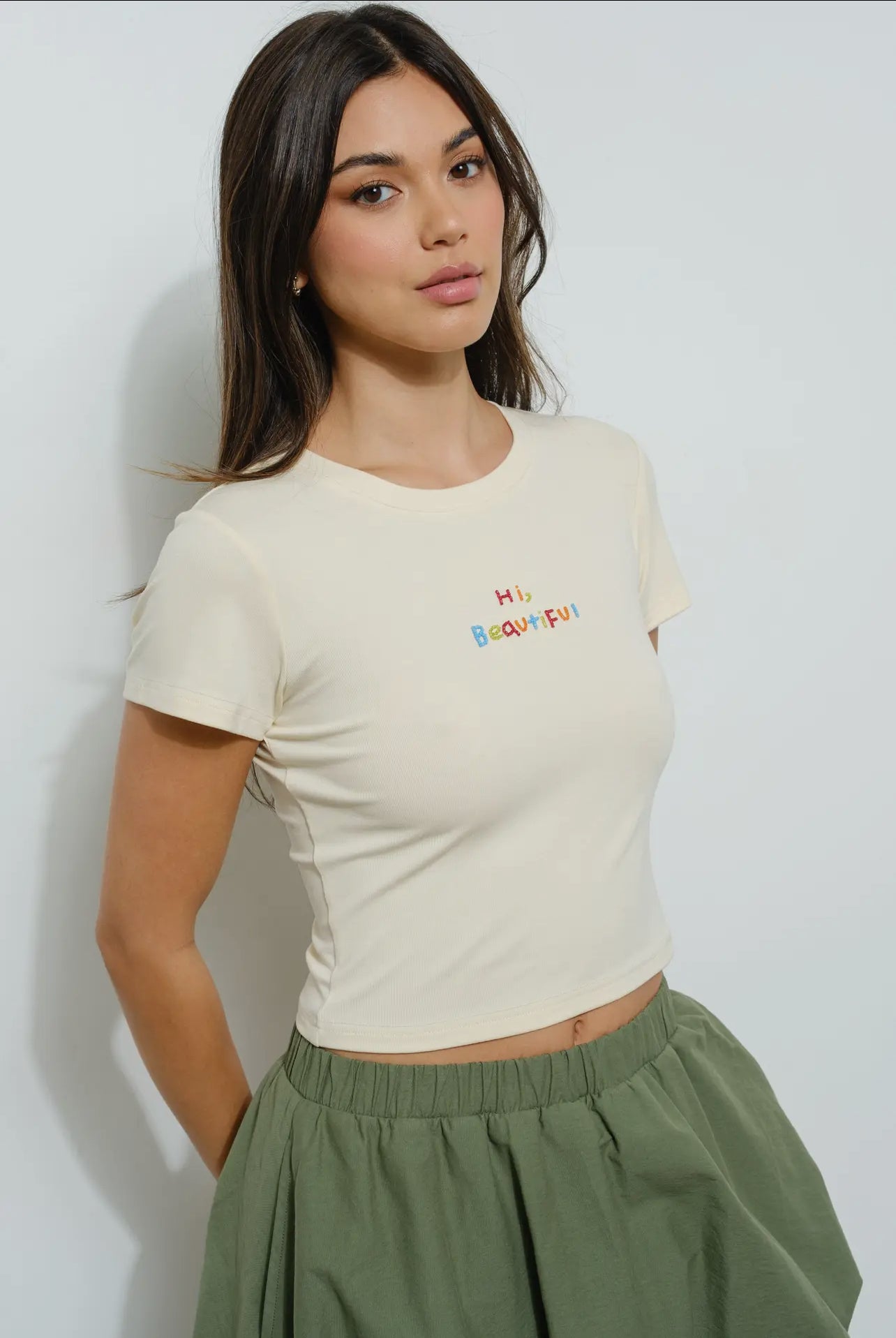 Hi Beautiful Beaded Tee