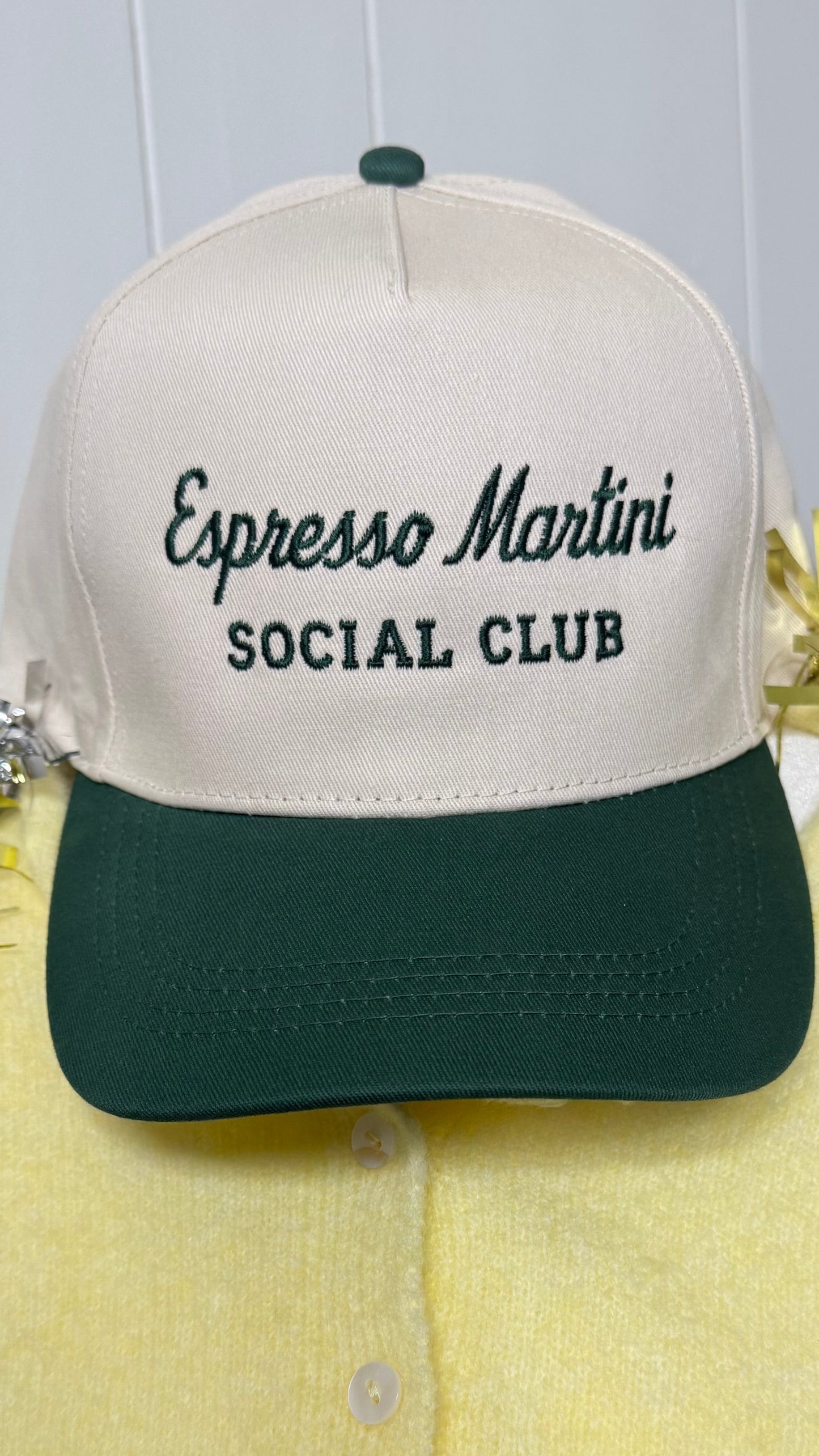 ESPRESSO MARTINI SOCIAL CLUB Dark Green Two Tone Trucker Hat