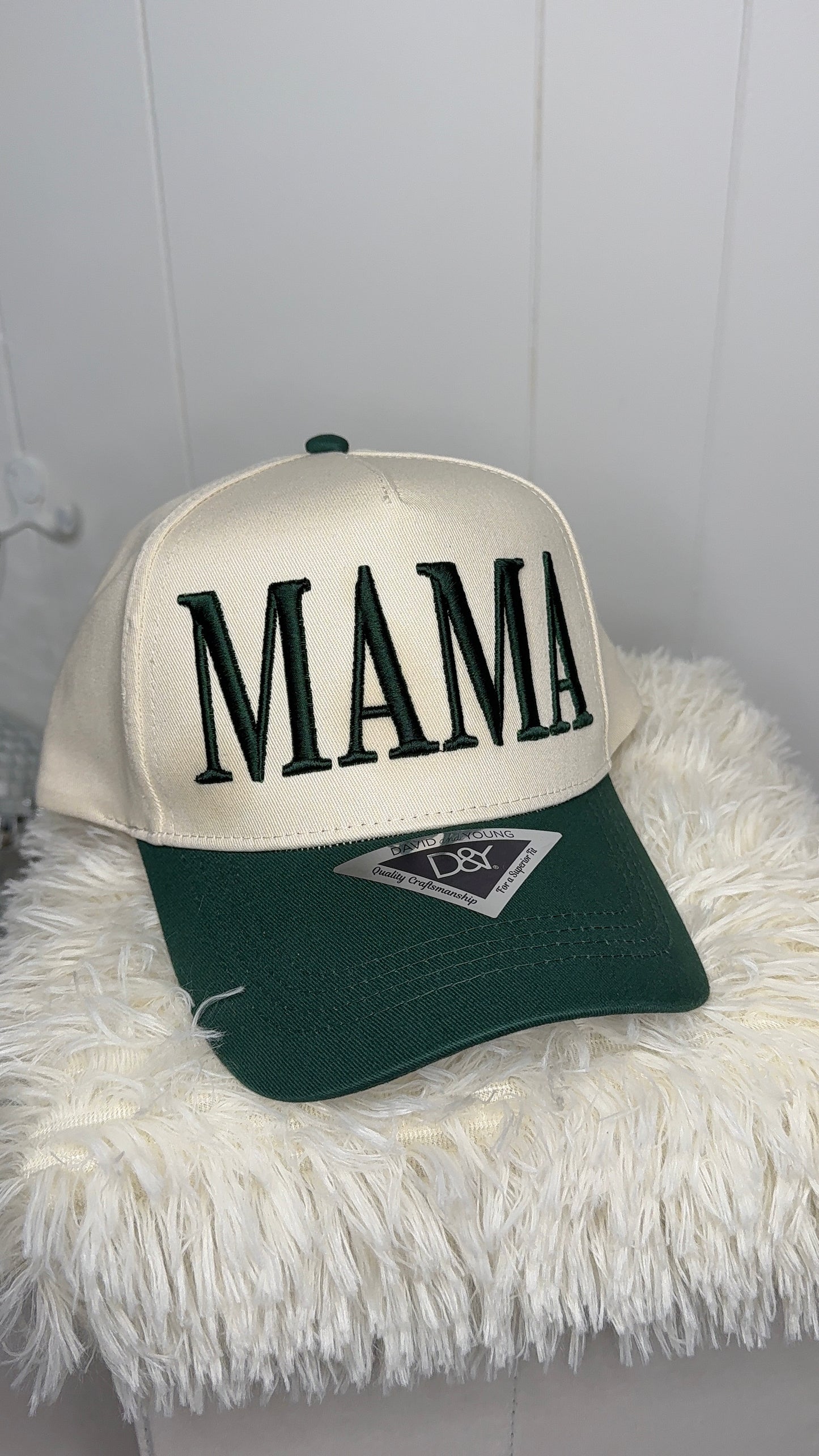 MAMA 3D Puff Green Trucker Hat