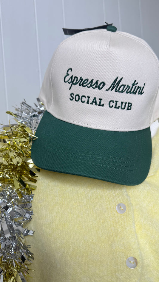 ESPRESSO MARTINI SOCIAL CLUB Dark Green Two Tone Trucker Hat