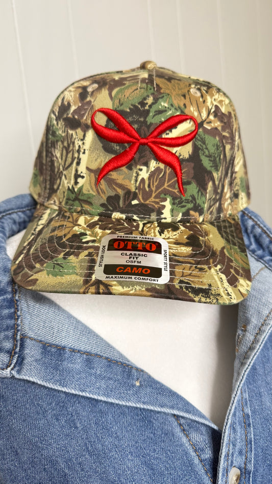 3D Bow Camo Holiday Hat