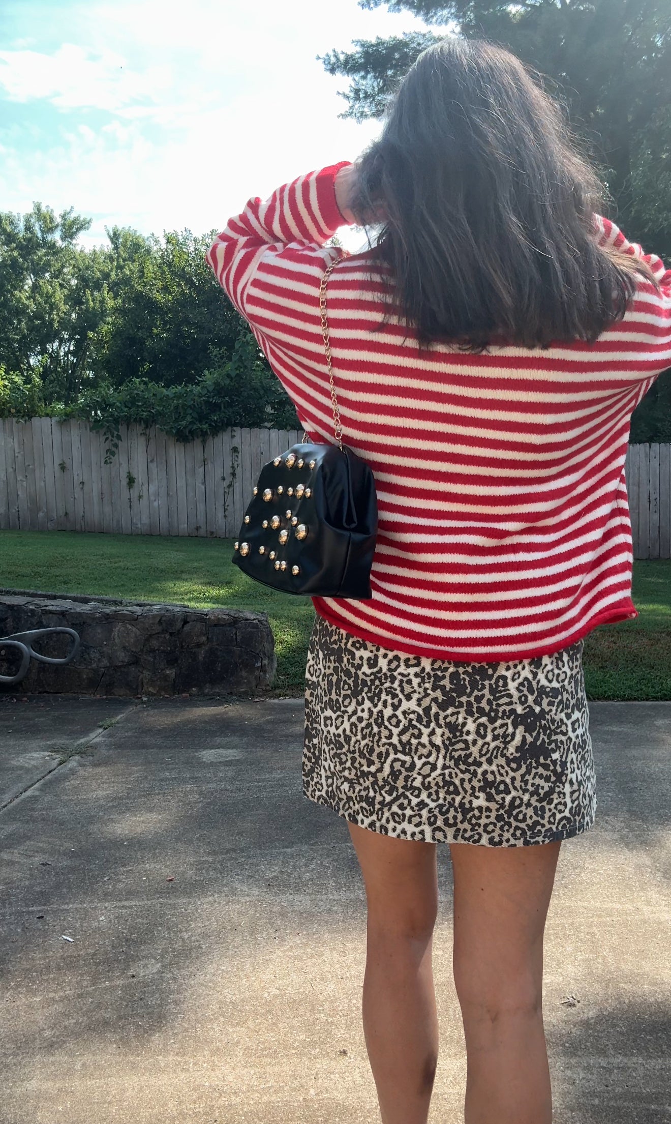 The Roxy Skirt - Leopard Print Denim