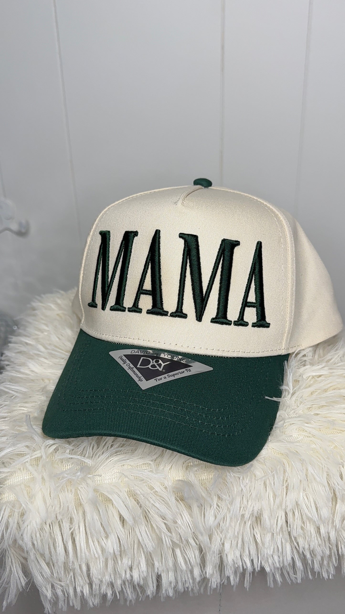 MAMA 3D Puff Green Trucker Hat