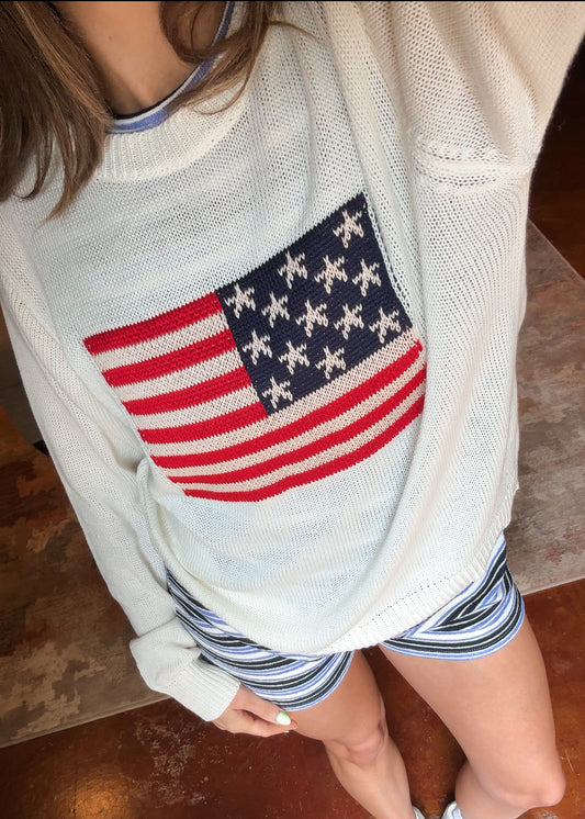 American Flag Long Sleeve Top