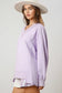 Lilac Bliss V-Neck Loose Fit Sweatshirt