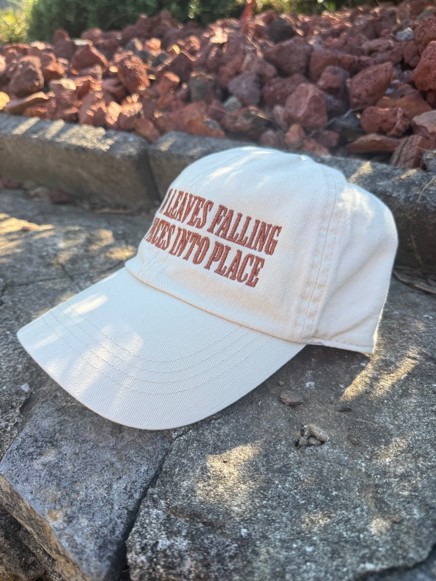 Autumn Leaves Falling Cream Baseball Cap
