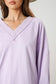 Lilac Bliss V-Neck Loose Fit Sweatshirt