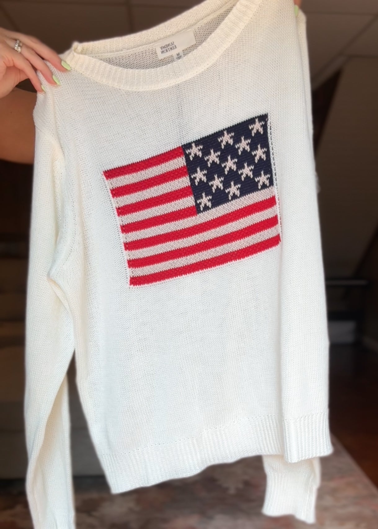 American Flag Long Sleeve Top