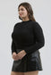 Mock Neck Long Sleeve Knit Top - PLUS