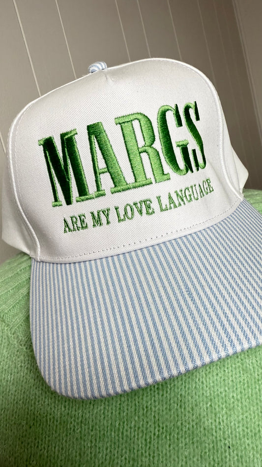 MARGS ARE MY LOVE LANGUAGE Striped Trucker Hat