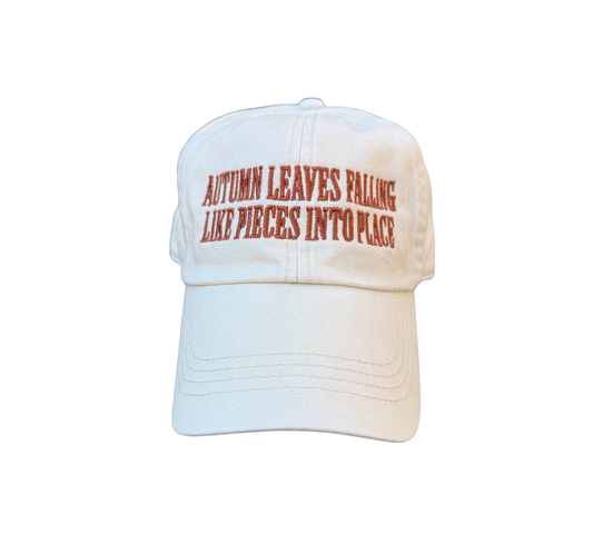 Autumn Leaves Falling Cream Baseball Cap