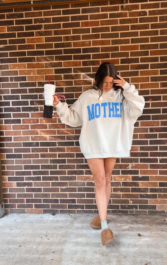 The Mother Reversible Oversized Mock Neck Sweatshirt