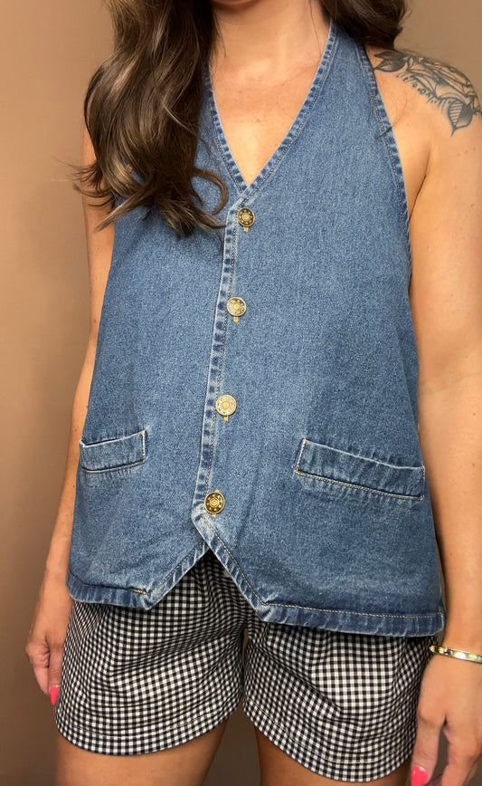 The Demi Halter Neck Tie Top