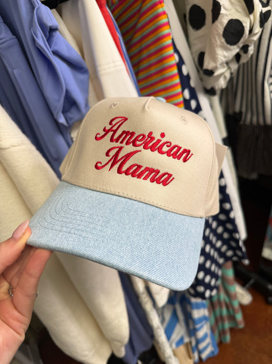 American Mama Denim Brim Trucker Hat