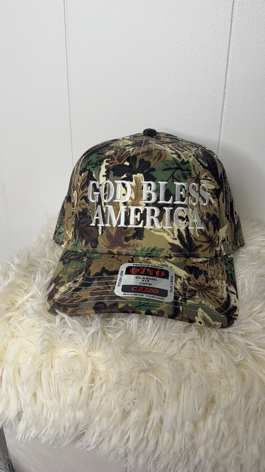 God Bless America Camo Hat