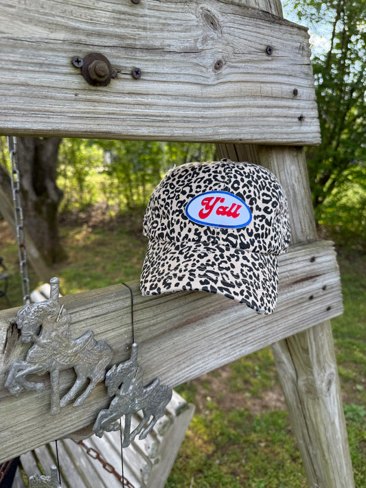 Y’all Patch Cheetah Dad Cap