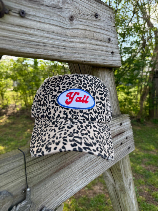 Y’all Patch Cheetah Dad Cap