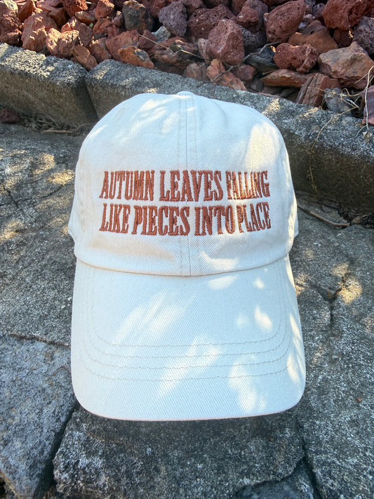 Autumn Leaves Falling Cream Baseball Cap