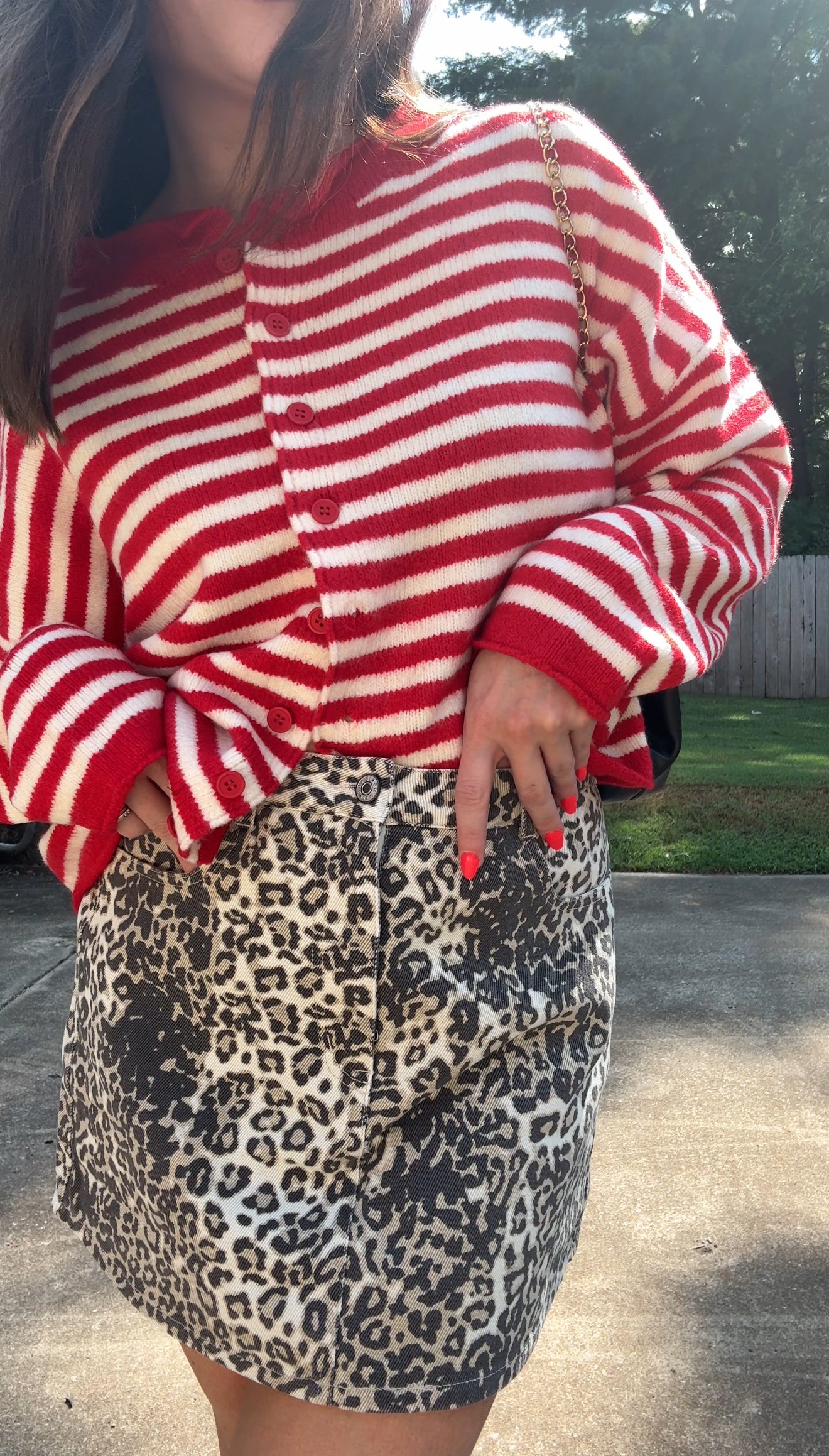 The Roxy Skirt - Leopard Print Denim