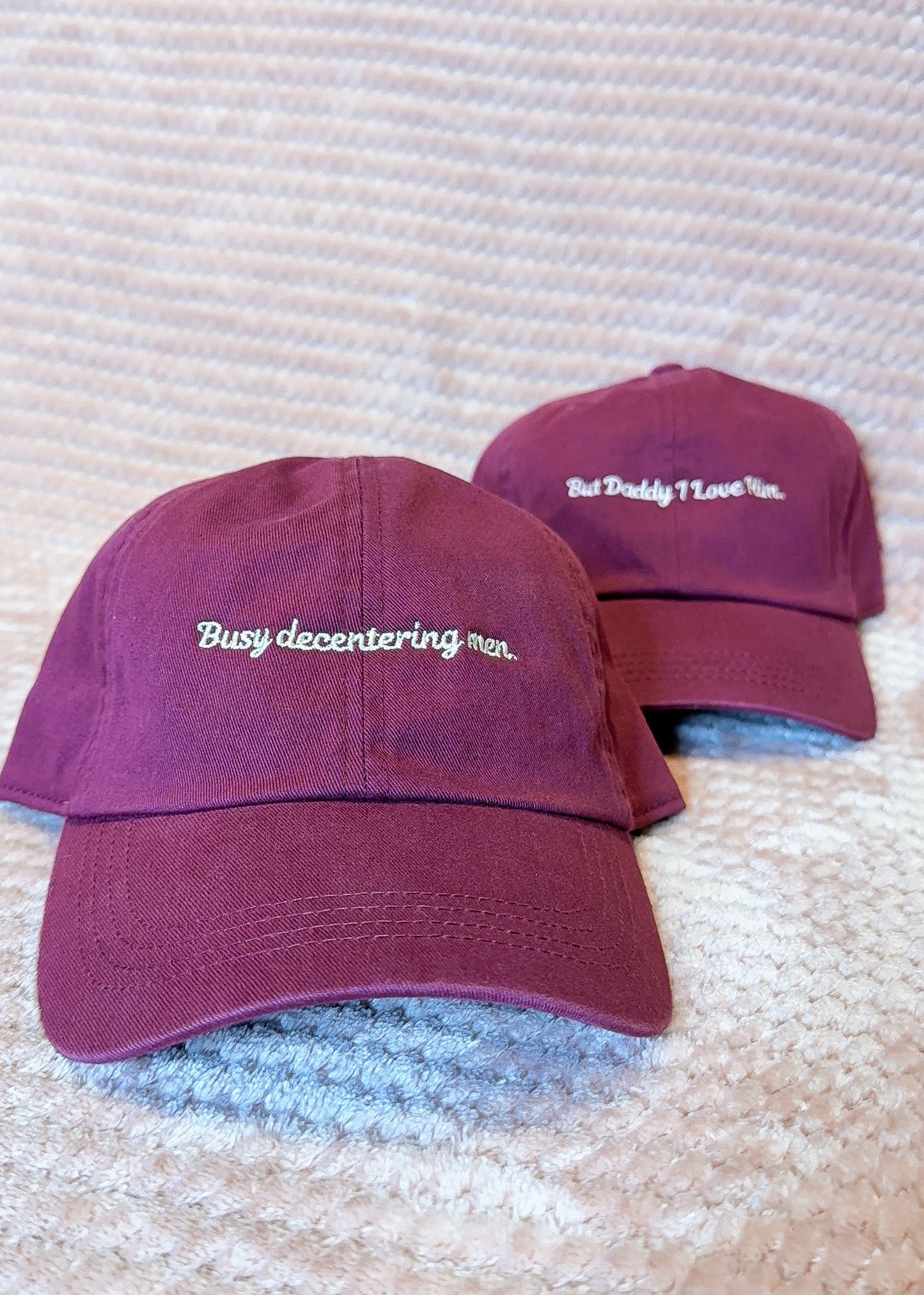 Busy Decentering Men Dad Hat - made to order