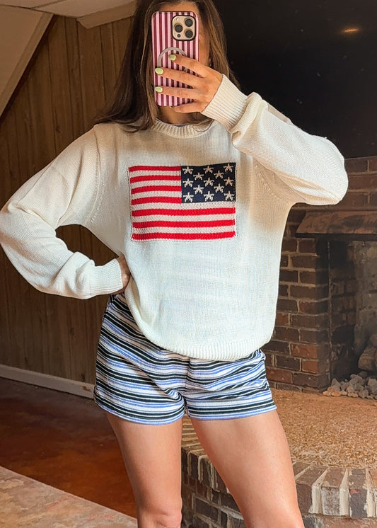 American Flag Long Sleeve Top