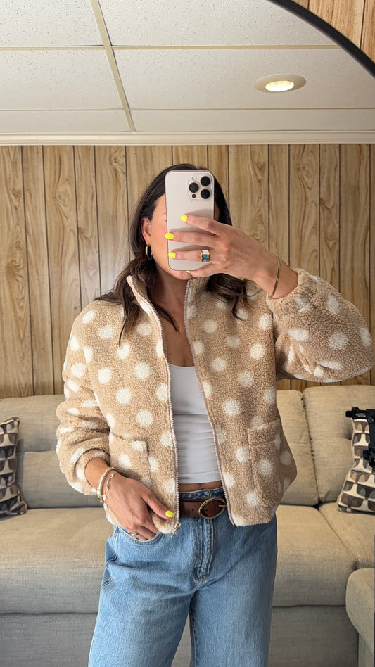 The Dot Sherpa Zip Up Jacket