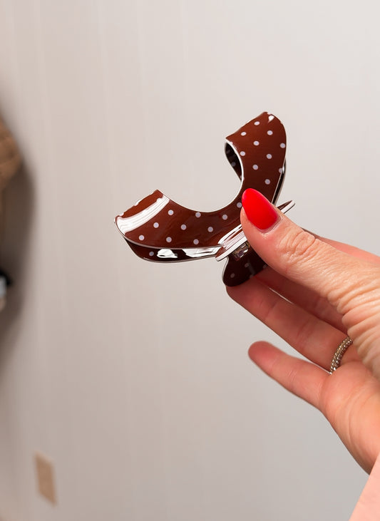 Trucker claw clip - polka dot