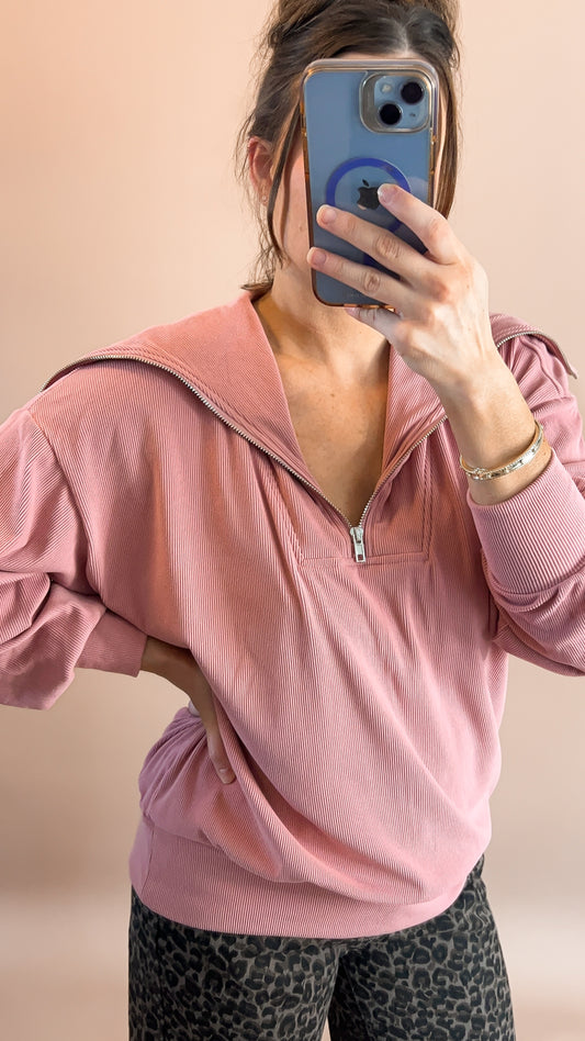 Berry Soft Rib Pullover