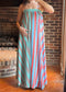 The Santorini Striped Maxi Dress