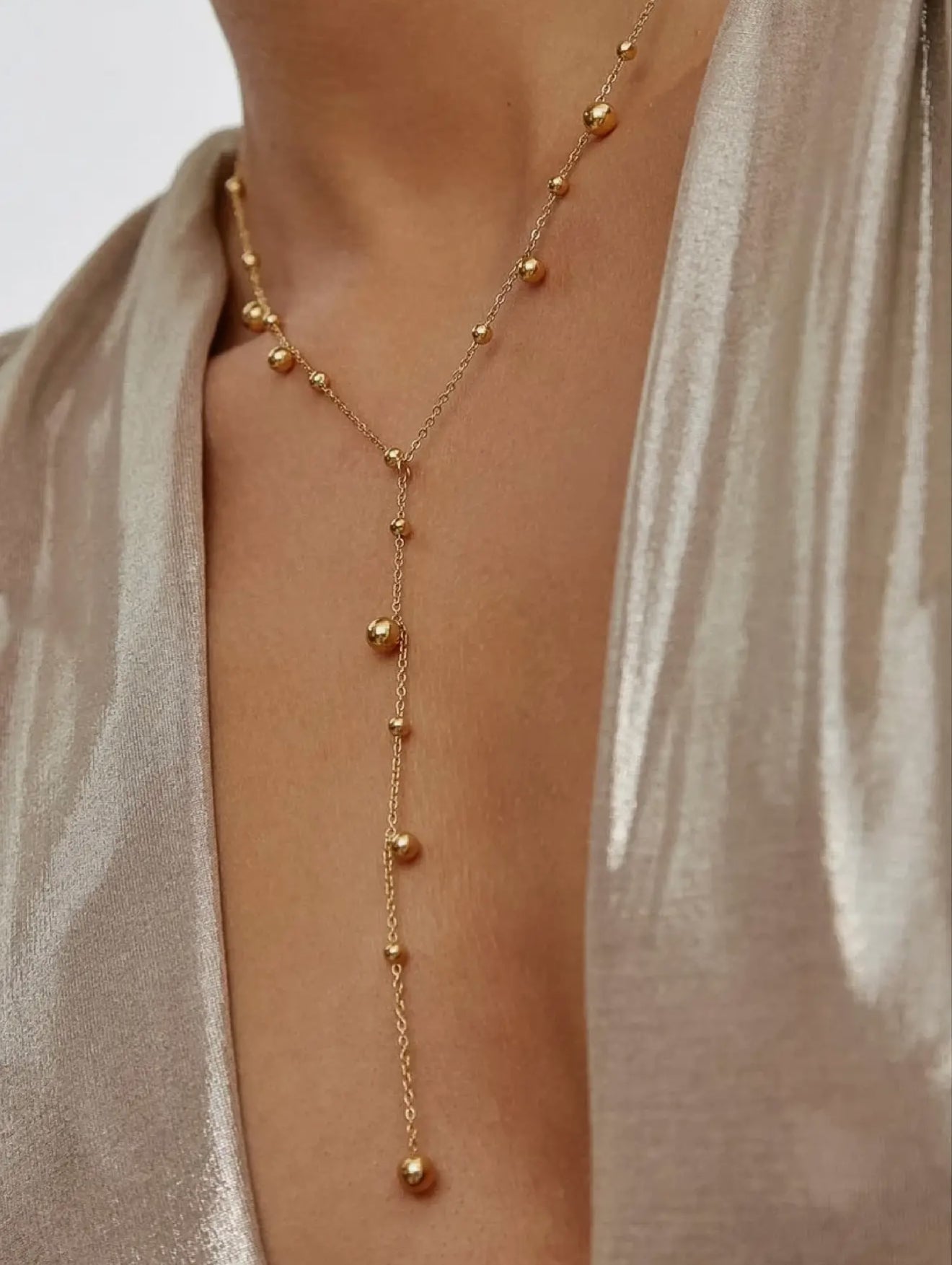 Beaded Y Lariat Necklace