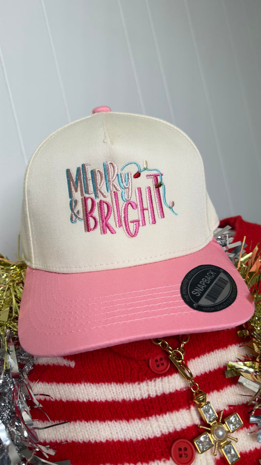 Merry & Bright Pink Trucker Hat