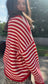 The Lasting Knit Button-Down Cardigan - Red and Ivory Stripes