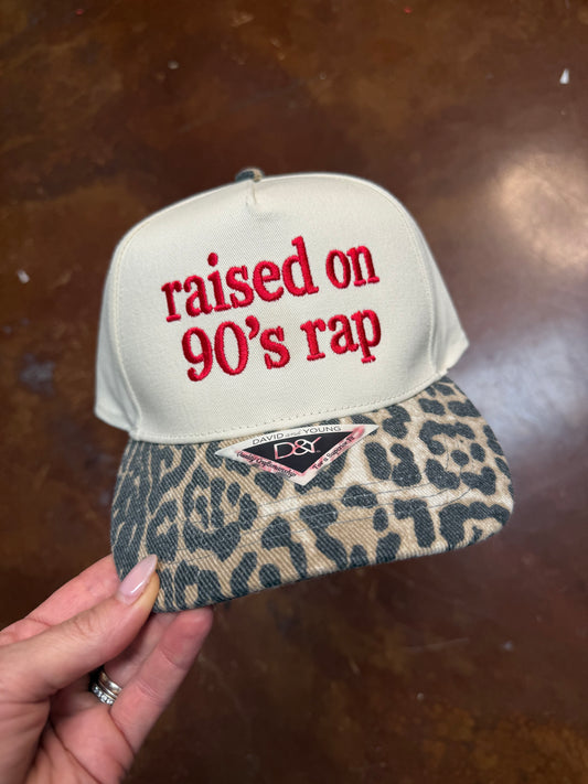 Raised on 90s rap cheetah brim trucker hat