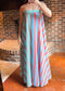 The Santorini Striped Maxi Dress