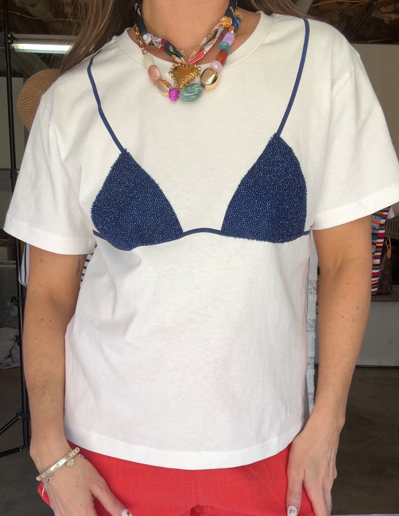 Beaded Bikini Tee