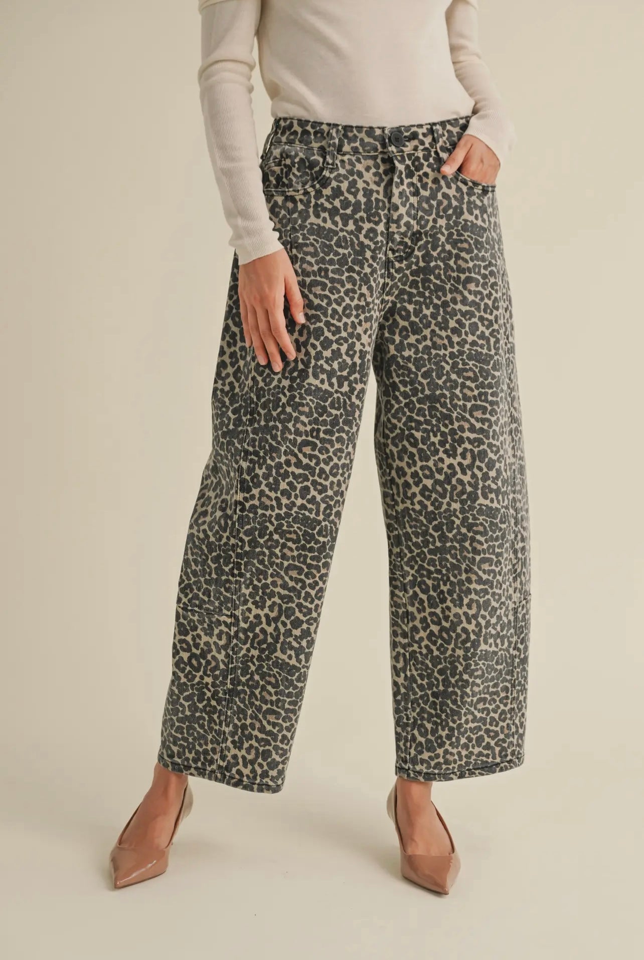 *RESTOCK* Leopard Print Barrel Jeans