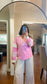 Pink Color Block Knit Top