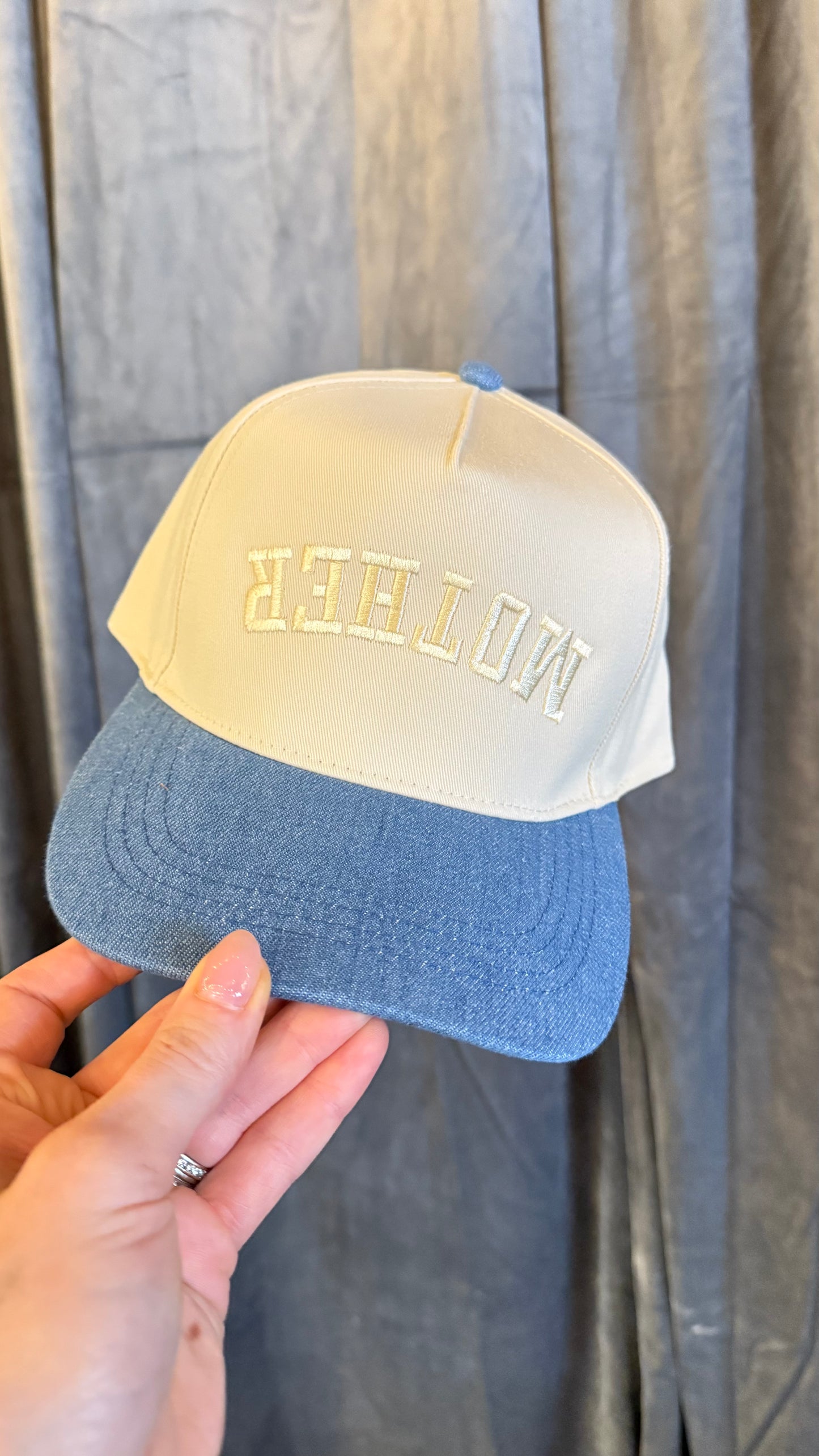 UPSIDE DOWN MOTHER HAT - DENIM BRIM