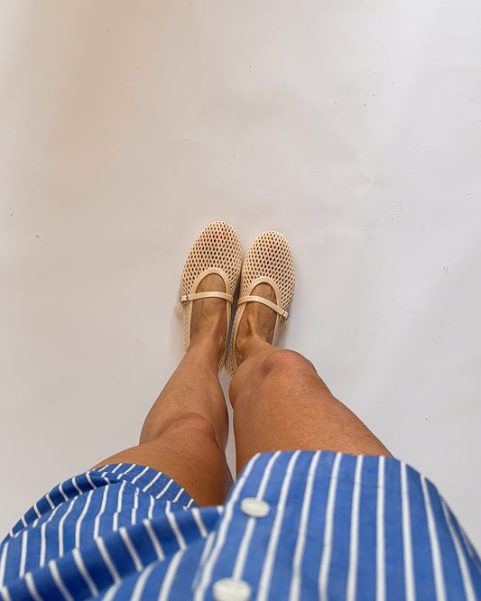 Jelly Mary Jane Flats - Nude