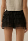 Ruffled Floral Lace and Mesh Bloomer Shorts