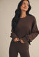 Oversized Espresso Waffle Knit Long Sleeve